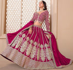 Dazzling Pink Color Shimmer Fabric Party Wear Lehenga