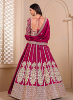 Dazzling Pink Color Shimmer Fabric Party Wear Lehenga