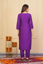 Divine Purple Color Viscose Fabric Designer Suit