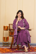 Divine Purple Color Viscose Fabric Designer Suit