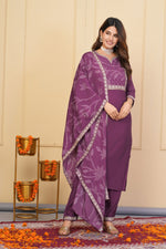 Divine Purple Color Viscose Fabric Designer Suit