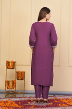 Divine Purple Color Viscose Fabric Designer Suit