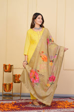 Divine Yellow Color Viscose Fabric Designer Suit