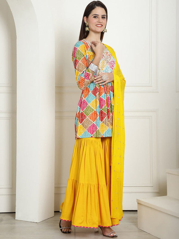 Divine Multi Color Rayon Fabric Designer Suit