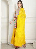 Divine Multi Color Rayon Fabric Designer Suit