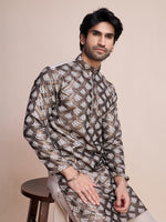 Beauteous Beige Color Silk Fabric Mens Kurta