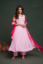 Amazing Pink Color Viscose Fabric Designer Suit