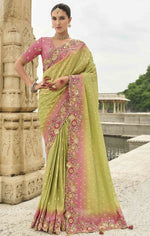 Beauteous Green Color Viscose Fabric Partywear Saree