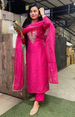 Divine Pink Color Viscose Fabric Designer Suit