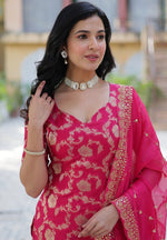 Amazing Pink Color Viscose Fabric Sharara Suit