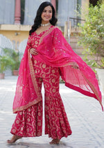 Amazing Pink Color Viscose Fabric Sharara Suit