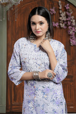 Classy Purple Color Cotton Fabric Designer Kurti