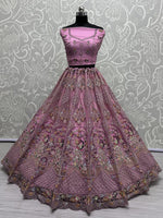 Amazing Pink Color Net Fabric Party Wear Lehenga