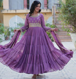 Striking Purple Color Georgette Fabric Gown