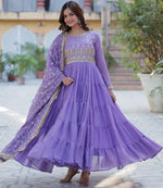 Striking Purple Color Georgette Fabric Gown