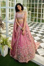 Dazzling Pink Color Net Fabric Party Wear Lehenga