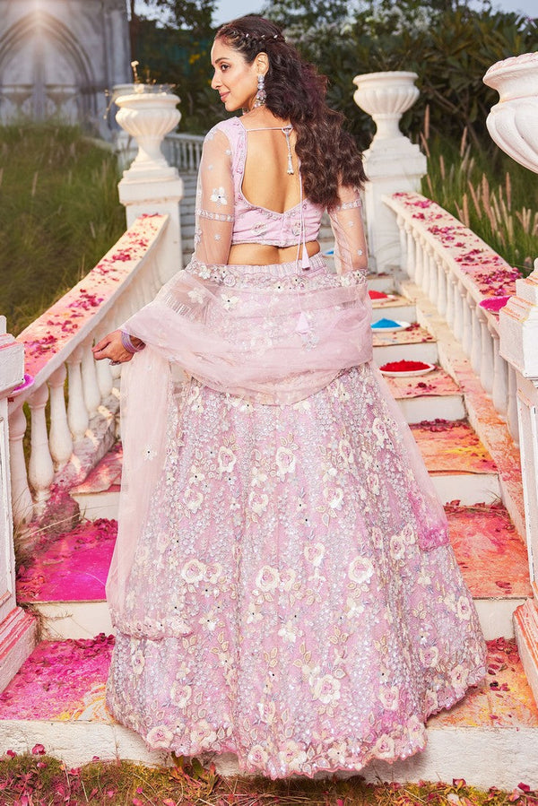 Dazzling Pink Color Satin Fabric Party Wear Lehenga