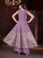 Dazzling Purple Color Silk Fabric Plazzo Suit