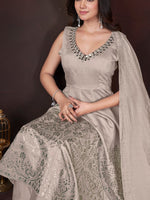 Dazzling Beige Color Silk Fabric Plazzo Suit