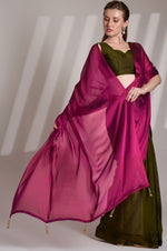 Grand Green Color Satin Fabric Casual Saree