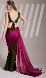 Grand Green Color Satin Fabric Casual Saree