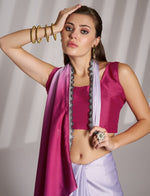 Grand Pink Color Chinon Fabric Casual Saree