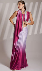 Grand Pink Color Chinon Fabric Casual Saree