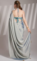 Grand Grey Color Satin Fabric Casual Saree