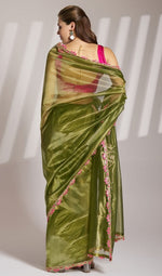 Grand Green Color Net Fabric Casual Saree