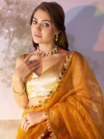 Grand Mustard Color Net Fabric Casual Saree