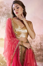 Grand Beige Color Net Fabric Casual Saree