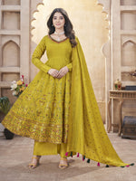 Dazzling Yellow Color Silk Fabric Plazzo Suit