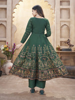 Dazzling Green Color Silk Fabric Plazzo Suit