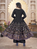 Dazzling Black Color Silk Fabric Plazzo Suit