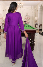 Gorgeous Purple Color Silk Fabric Designer Suit