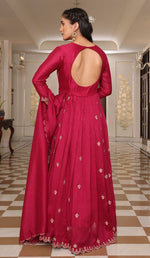 Gorgeous Maroon Color Silk Fabric Designer Suit