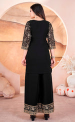 Amazing Black Color Georgette Fabric Plazzo Suit