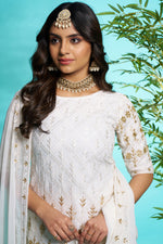 Gorgeous White Color Georgette Fabric Plazzo Suit