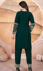 Dazzling Green Color Georgette Fabric Partywear Suit