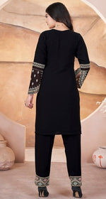 Dazzling Black Color Georgette Fabric Partywear Suit
