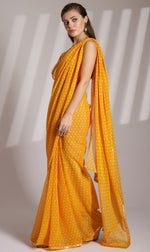 Lovely Mustard Color Georgette Fabric Casual Saree
