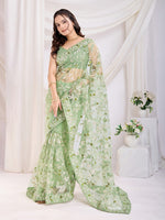 Ideal Green Color Net Fabric Casual Saree