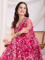 Ideal Pink Color Net Fabric Casual Saree