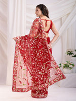 Ideal Maroon Color Net Fabric Casual Saree