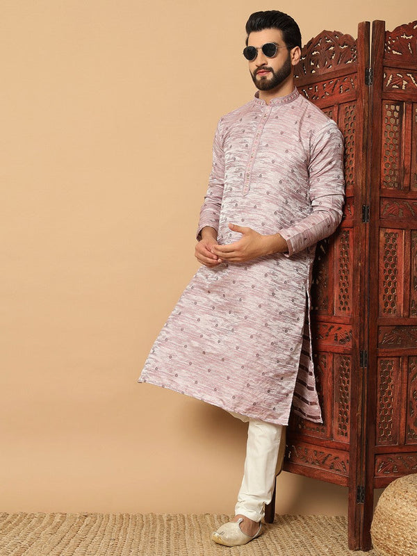 Amazing Pink Color Jacquard Fabric Kurta Pajama