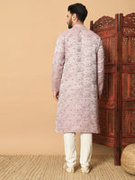 Amazing Pink Color Jacquard Fabric Kurta Pajama