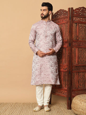 Amazing Pink Color Jacquard Fabric Kurta Pajama