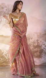 Grand Pink Color Net Fabric Designer Saree