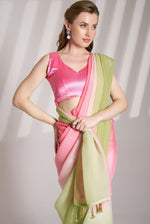 Grand Pink Color Chiffon Fabric Designer Saree