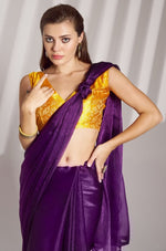 Grand Voilet Color Organza Fabric Designer Saree